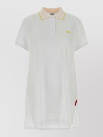 Loewe piquet polo dress short sleeves side slits