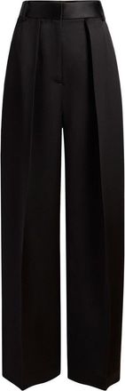 Khaite High-Waisted Wide-Leg Trousers In Luxurious Satin
