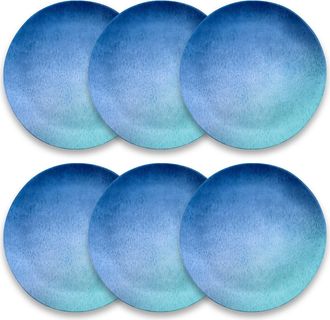 TarHong 6-Piece Oceanic Ombr&eacute; Dinner Plate Set in Blue at Nordstrom Rack
