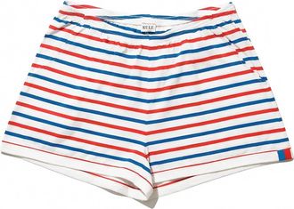 Kule Womens The Short In White/true Blue/poppy