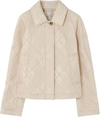 Burberry Dames, Jassen, Beige, Maat: XS Leer