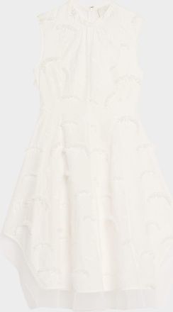 3.1 Phillip Lim Embroidered Organza Sleeveless Midi Dress