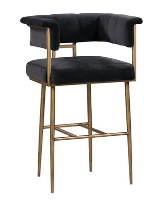 TOV Furniture Tov Furniture Astrid Grey Velvet Bar Stool