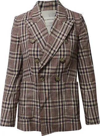 Isabel Marant Etoile Double Breasted Blazer in Multicolor Linen