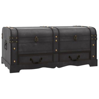vidaXL Vidaxl Baule Del Tesoro In Legno Nero 90x51x42 Cm