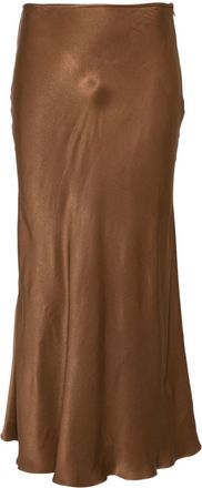 Manurí Sunny satin midi skirt - women - Viscose - S - Brown
