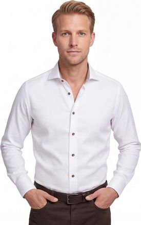 Led&ucirc;b business overhemd Ledub Modern Fit New wit katoen
