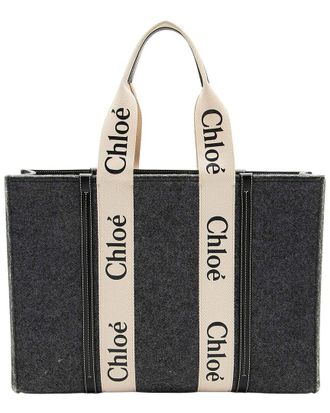 Chlo&eacute; Grey Felt Woody Large Tote (Authentic Pre-Loved)