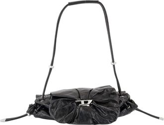 Diesel Kleine leren schoudertas in zwart - Dames - Schoudertassen - Zwart - ONE Size - Leer - Tassen