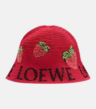Loewe Paulas Ibiza crochet cotton bucket hat