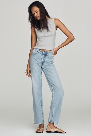 Pistola Denim Aleks Mid-Rise Straight-Leg Jeans