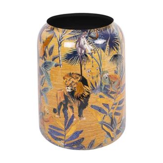 The Libra Company Jungle Vase Large - Iron/Paper/Enamel - L47 x W47 x H62 cm - Gold/Blue in Gold