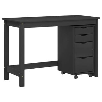 vidaXL Juego De Escritorio Y Armario Rodante Moss 2 Pcs Negro Vidaxl