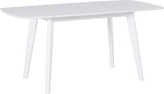 Beliani Mesa De Comedor Extensible Madera Maciza Patas De Madera Blanco 120-160 X 80 Cm Escandinavo Sanford