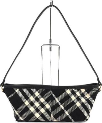 Burberry Pre-owned Shoulder Bags, female, Multicolor, Size: ONE SIZE Pre-owned Check Canvas Leather Shoulder Bag