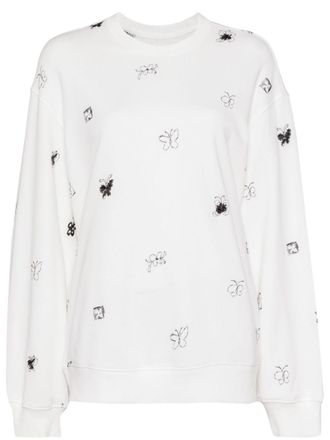 JNBY Sweater verfraaid met vlinder - Wit