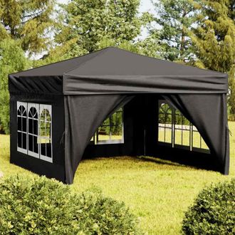vidaXL Carpa Para Fiestas Plegable Con Paredes Laterales Negro 3x3 M Vidaxl