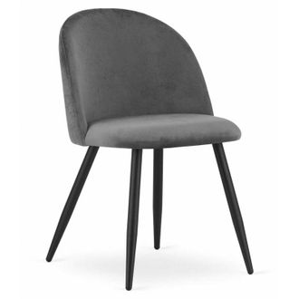 OEM Silla Bello - Terciopelo Gris Oscuro / Patas Negras X 1