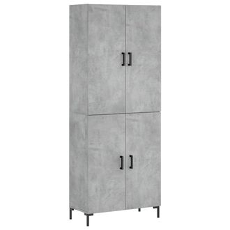 vidaXL Vidaxl - Aparador Alto Madera Contrachapada Gris Hormig&oacute;n 69,5x34x180 Cm