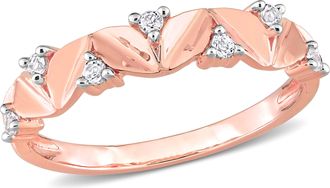 Mimi & Max 1/5ct TGW White Topaz Ring Rose Silver