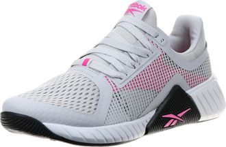 Reebok Womens FLIP Charge Sneaker, Pure Grey 2 / Laser Pink, 37