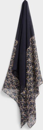 Simons Womens Abstract flower block lightweight scarf
