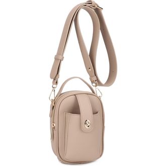 Mali + Lili Parker Faux Leather Crossbody in Taupe at Nordstrom