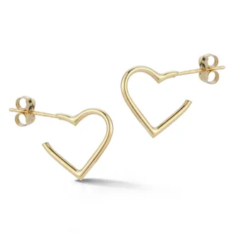 Ember Fine Jewelry 14K Gold Small Heart Hoops