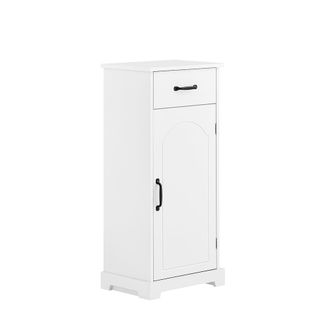 SoBuy Mueble bajo de ba&ntilde;o con un caj&oacute;n blanco 42x30x93cm minimalista