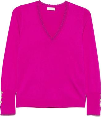 Liu Jo Top con bordo a smerlo - Rosa