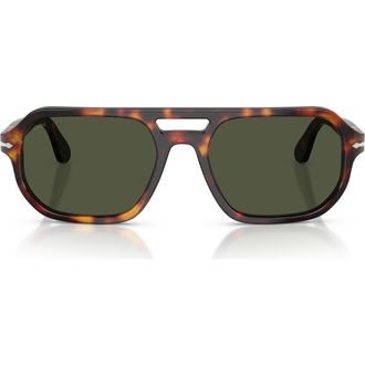 Persol 56mm Guido Pillow Sunglasses in Havana /Green at Nordstrom