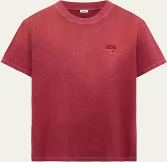 Loewe Mens Faded Degrade-Anagram Crewneck T-Shirt