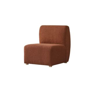 Tikamoon Sill&oacute;n modular de acacia maciza y tela terracota