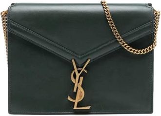 Saint Laurent Pre-owned Shoulder Bags, female, Green, Size: ONE SIZE Pre-owned Leather Shoulder Bag
