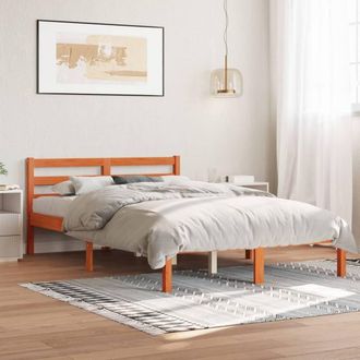 Berkfield Home Bed Frame without Mattress Wax Brown 140x200 cm Solid Wood Pine
