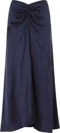 Isabel Marant Laren Rok - Dames - Midirokken - Blauw - XS - Satijn - Rokken