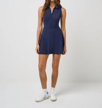 Travis Mathew Moveknit Sleeveless Polo Dress 2.0 In Navy