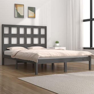 vidaXL Vidaxl - Estructura De Cama De Madera Maciza De Pino Gris 200x200 Cm