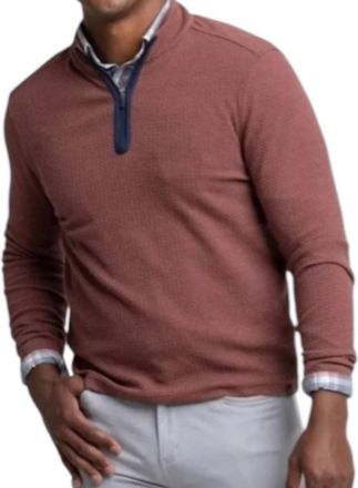 Southern Tide Heather Outbound Quarter Zip Pullover In Bordeaux Red
