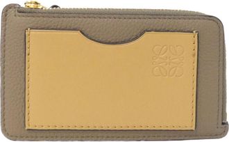 Loewe Gold Beige Leather Coin Purse/Coin Case (Pre-Owned)
