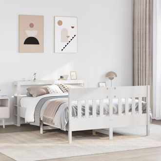 Berkfield Home Bed Frame without Mattress White 120x190 cm Small Double Solid Wood Pine
