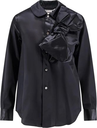Comme Des Gar&ccedil;ons Overhemden, Dames, Zwart, M, Polyester, Shirt met puntkraag