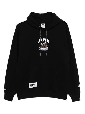 Aape By A Bathing Ape logo-patch hoodie - men - Cotton/Polyester - S - Black
