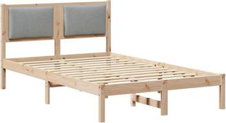 vidaXL Estructura de cama con cabecera Gris Claro 120 x 190 cm vidaXL