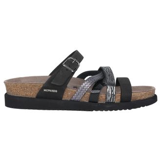 Mephisto Zwarte Mix Slide Sandaal - Comfortabele Stijl - Dames - Sandalen - Zwart - 35 EU - Schoenen