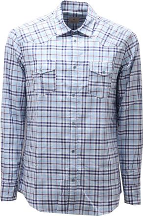 Bastoncino Casual Shirts, male, Blue, L, Zb10007B Check Shirt