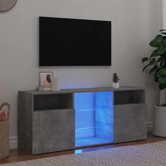 vidaXL Vidaxl - Mueble De Tv Con Luces Led Gris Hormig&oacute;n 120x30x50 Cm