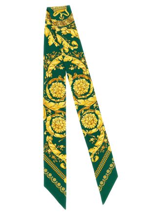 Versace Baroque Print Silk Scarf - Green