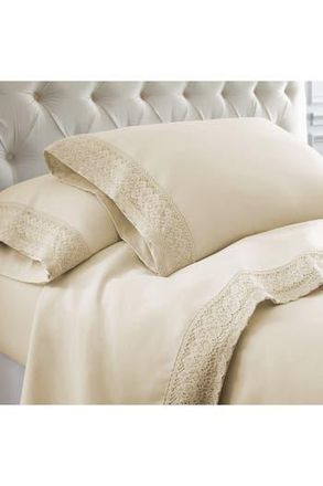 Modern Threads Crochet Lace 4-Piece Sheet Set in Linen at Nordstrom Rack, Size California King