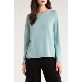 Eileen Fisher Bateau Neck Cotton Blend Sweater in Arctic Blue at Nordstrom Rack, Size Xx-Small